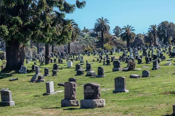 graves in evergreen cemetery