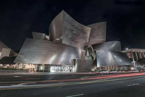 External view of the Walt Disney Concert Hall in Anaheim California