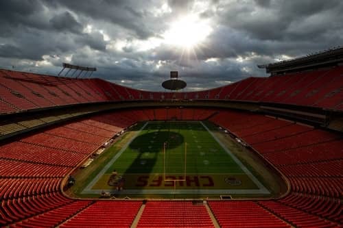 view of empty baseball field at arrowhead stadium