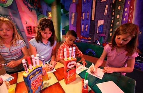 Children coloring at Kaleidoscope