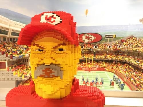 lego statue at Legoland in Kansas City