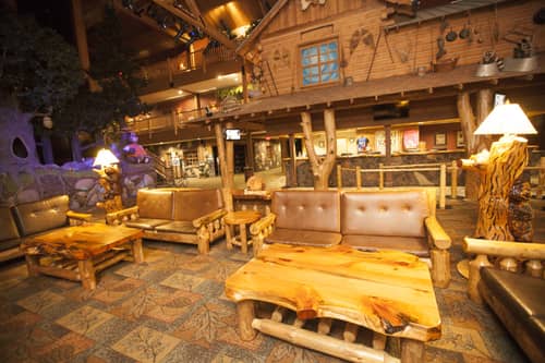 The lobby at Great Wolf Lodge