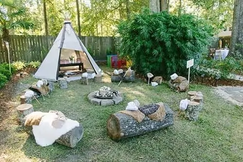 Teepee in the backyard for camping