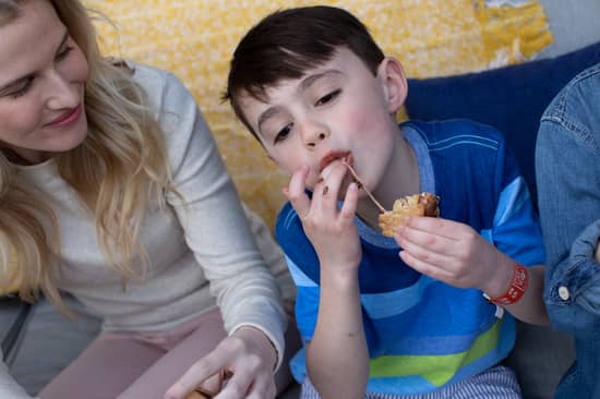 boy eating smore