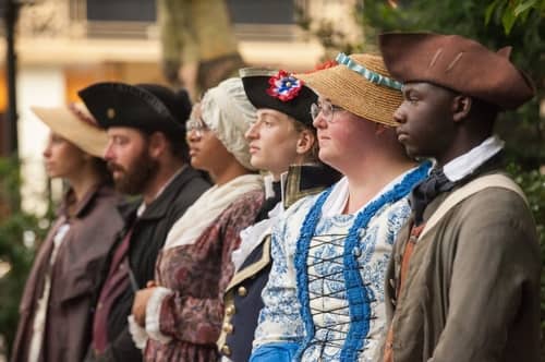 Period actors on the Freedom Trail in Boston