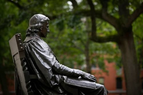A statue at the Harvard Campus