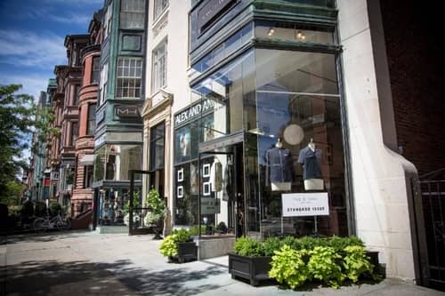 High end shops on Newbury Street in Boston
