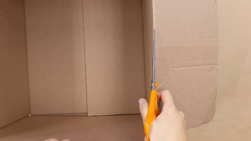cutting cardboard box