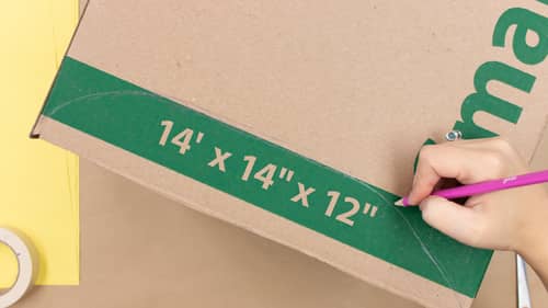 measuring cardboard box