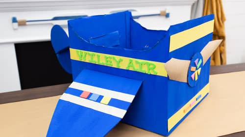kids airplane cardboard box diy craft