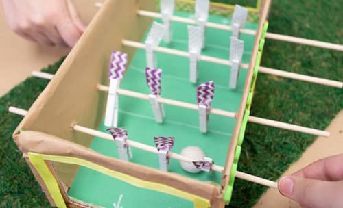 play your diy mini foosball table