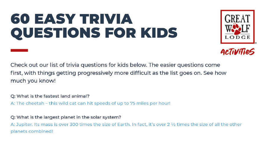 101 Fun Trivia Questions for Kids (with Answers) - Parade