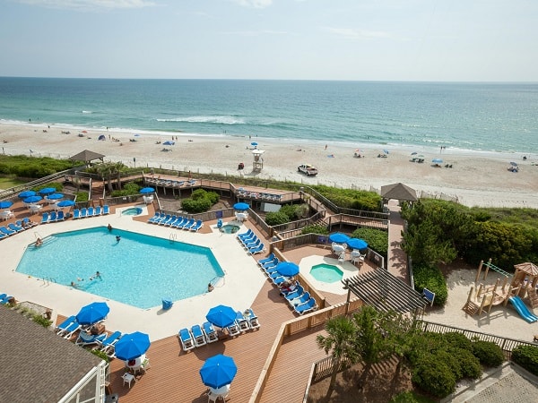 outdoor swimming pool at the holiday inn resort in wilmington east