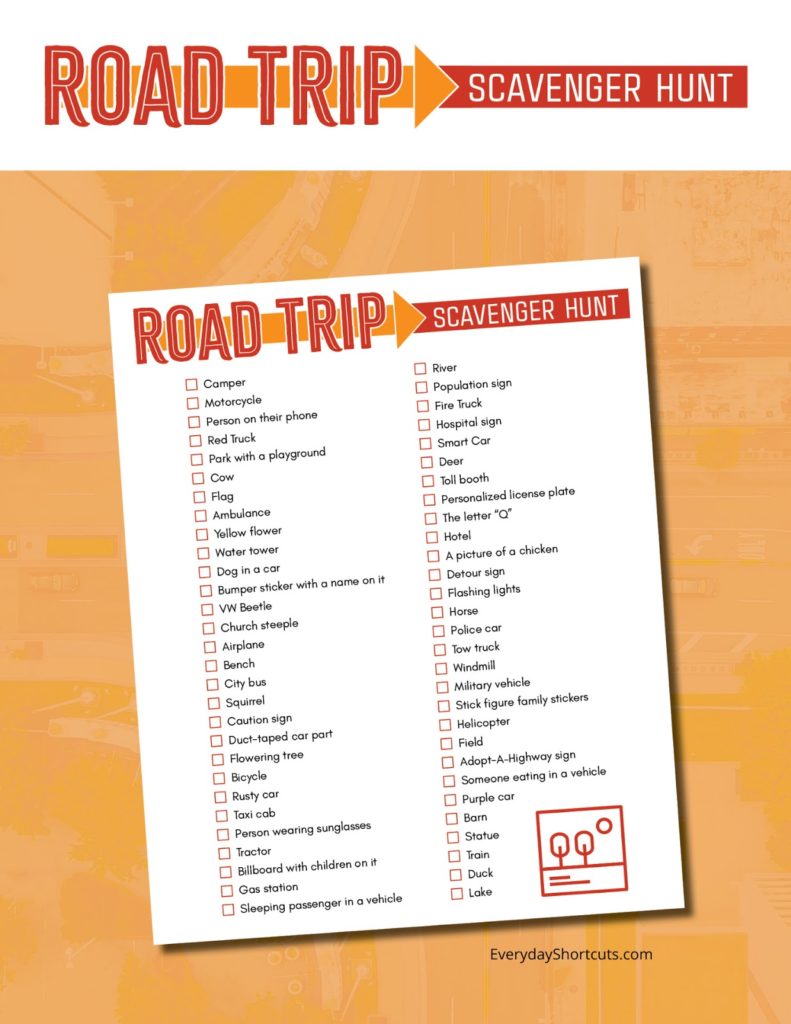 Road Trip Scavenger Hunt List