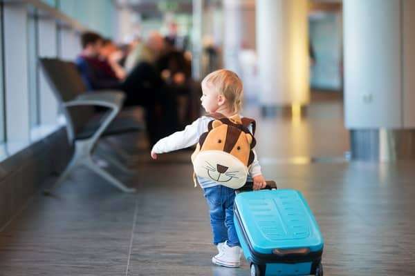 Toddler at the airport
