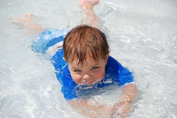 blow bubbles during swimming class