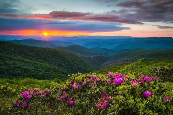 Scenic Landscape of Blue Ridge Mountains, North Carolina