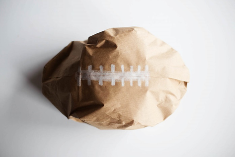 Football made out of cardboard paper