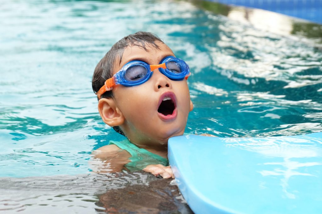 kid in pool