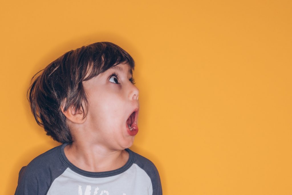 kid making a surprised face