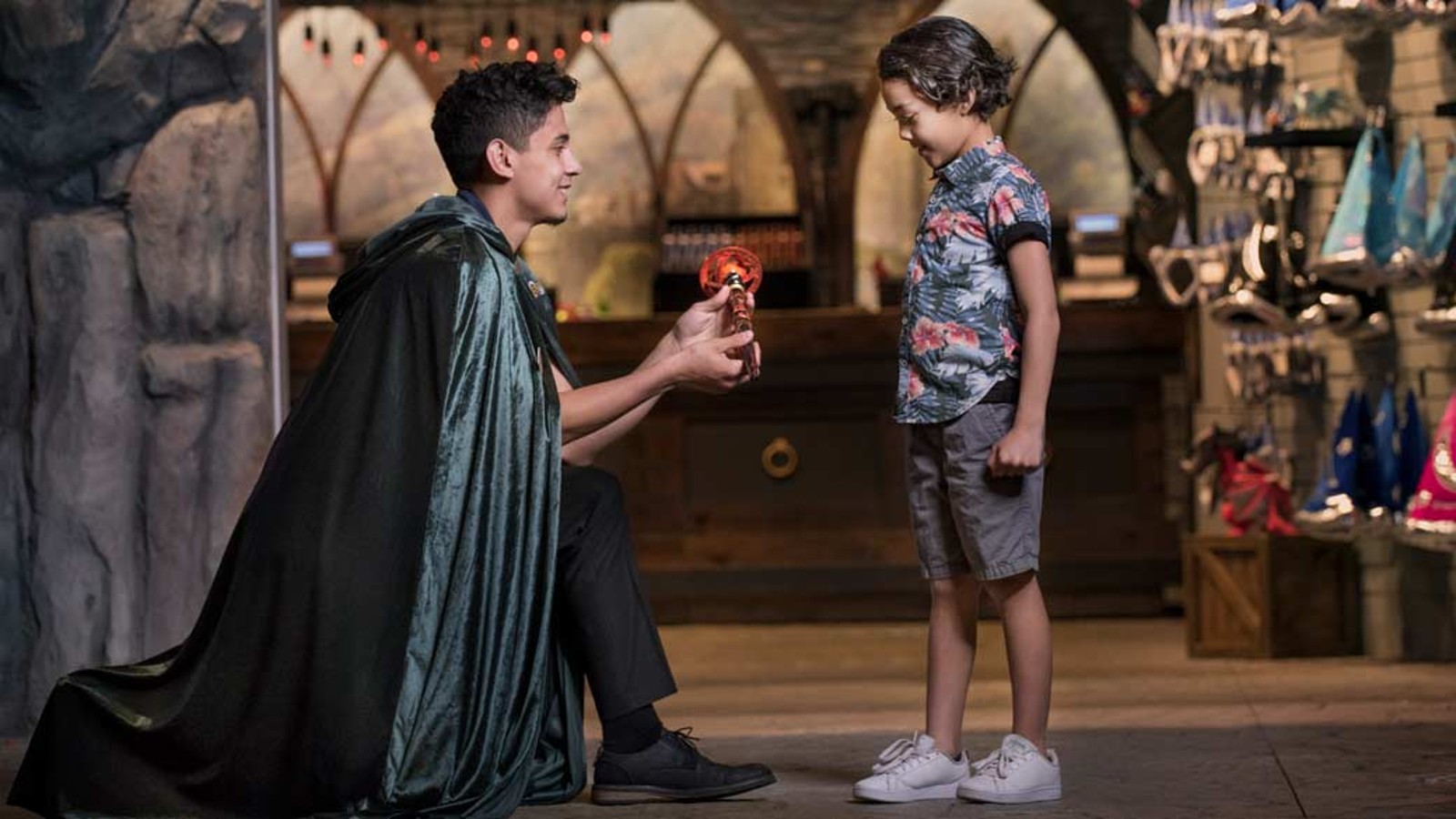 Pack member holding a MagiQuest wand