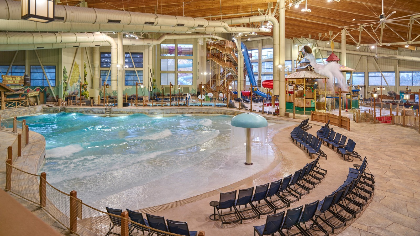 view of the Great Wolf Lodge indoor water park near Cincinnati, OH