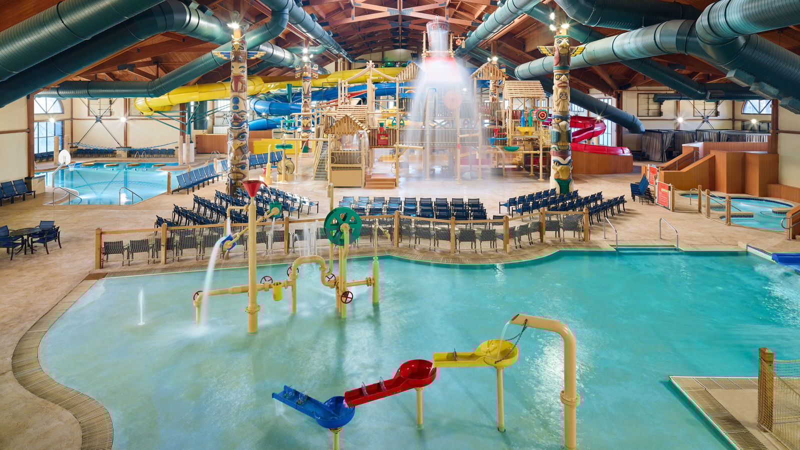 view of the Great Wolf Lodge indoor water park in Kansas City
