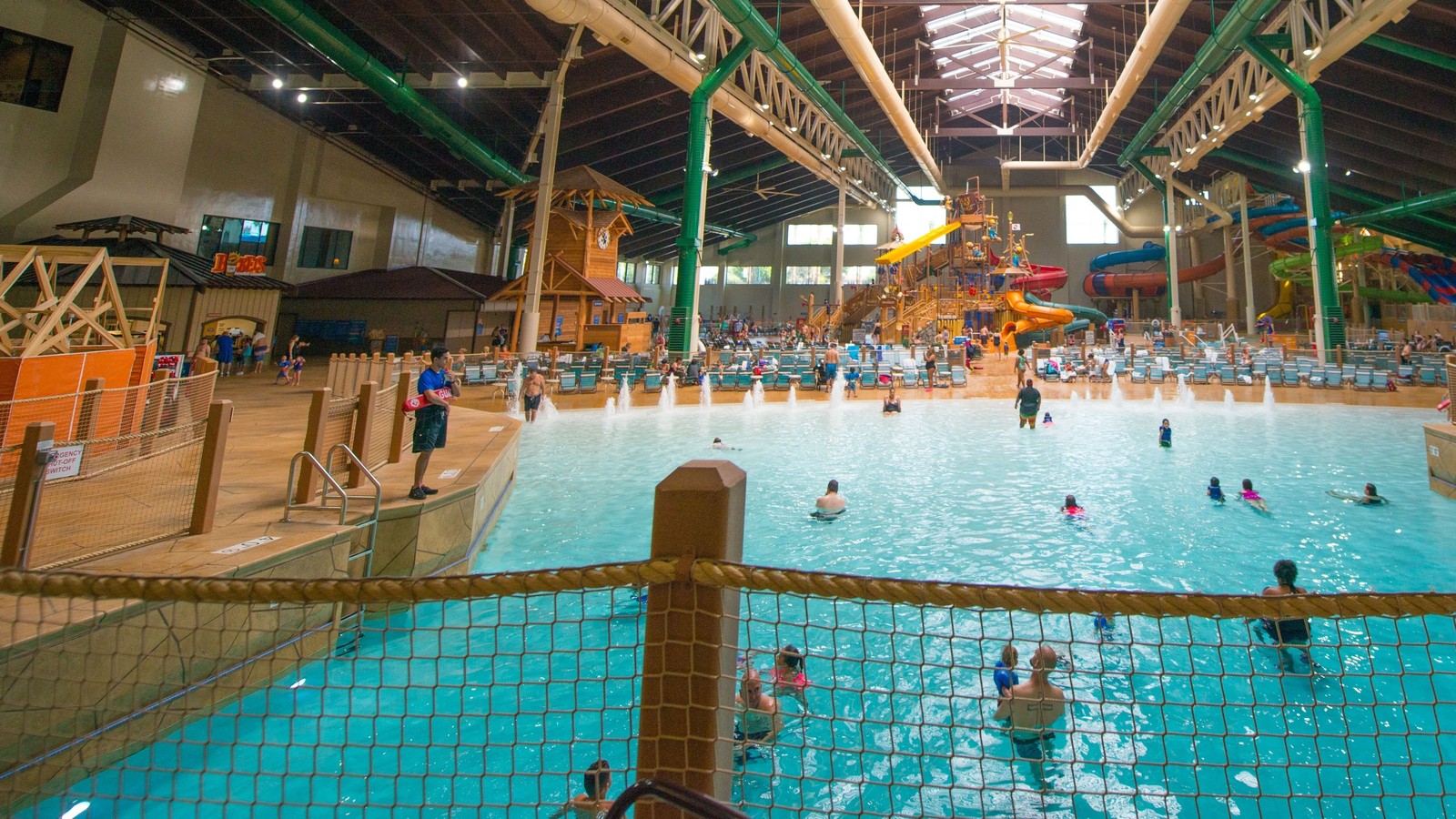 view of the Great Wolf Lodge indoor water park in Anaheim, CA