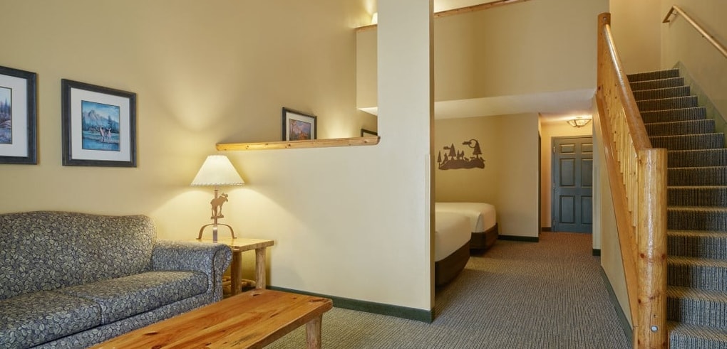 The two beds in the Loft Fireplace Suite