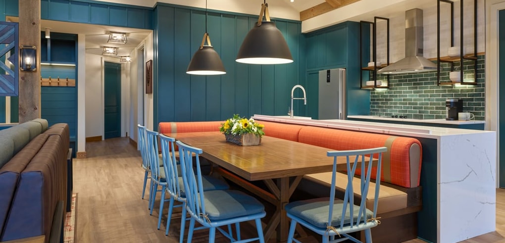 Dining area of the woodland villa