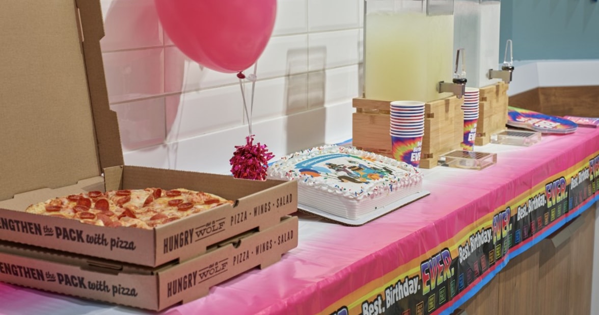 Balloons, cake,pizza and more