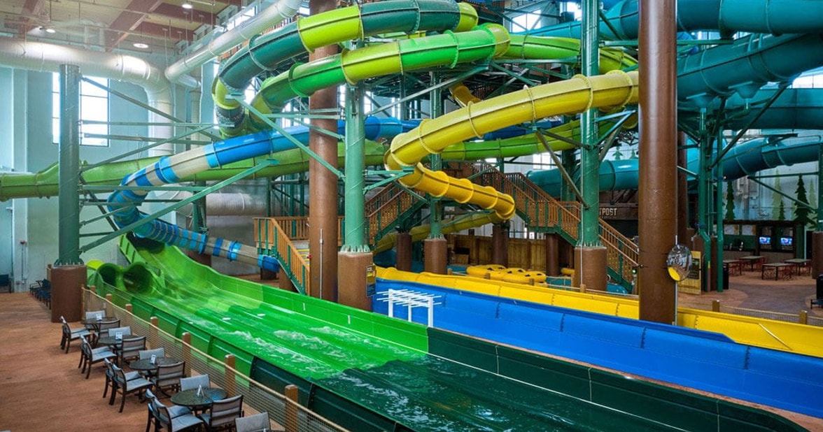water park racing slides in Connecticut water park resort
