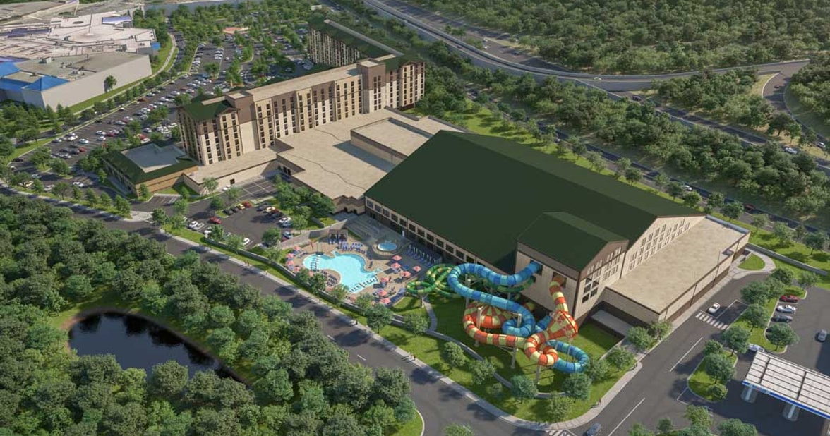 Ariel view of connecticut waterpark resort