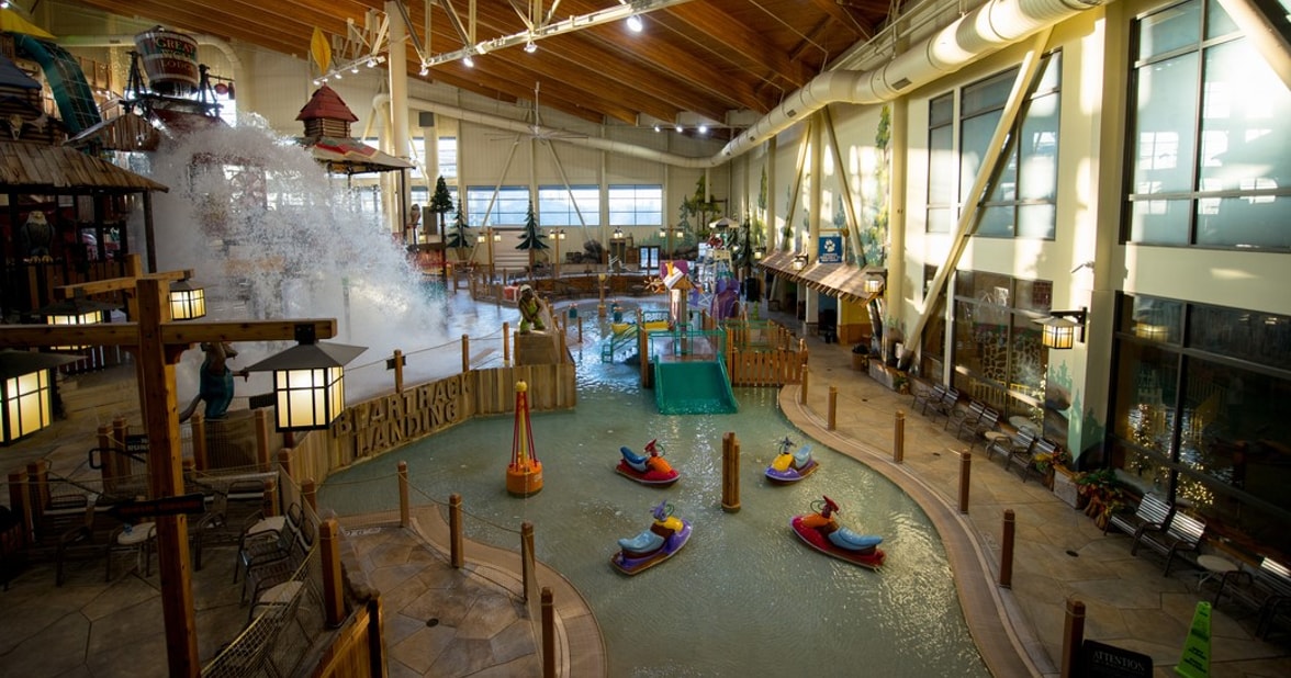 inside view of water park in grand mound