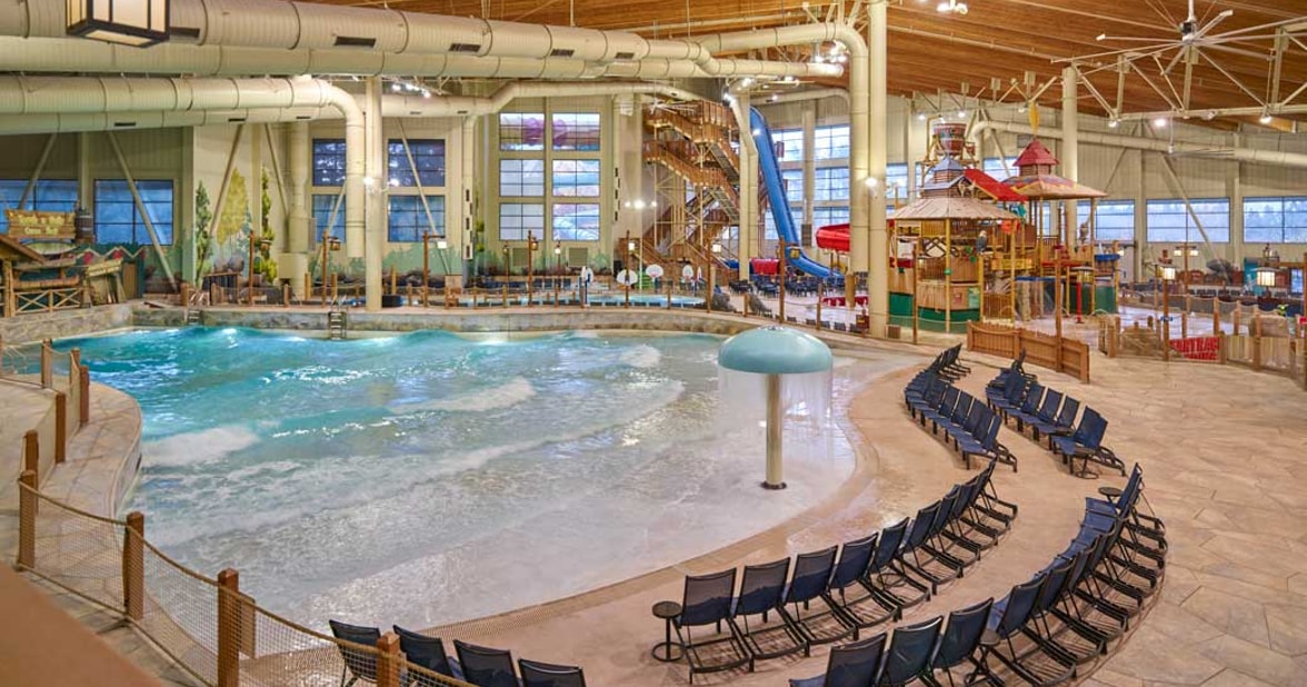 inside view of water park in grand mound
