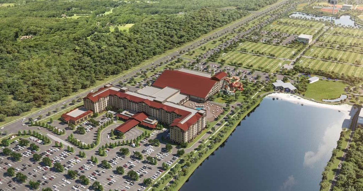 Ariel view of naples waterpark resort