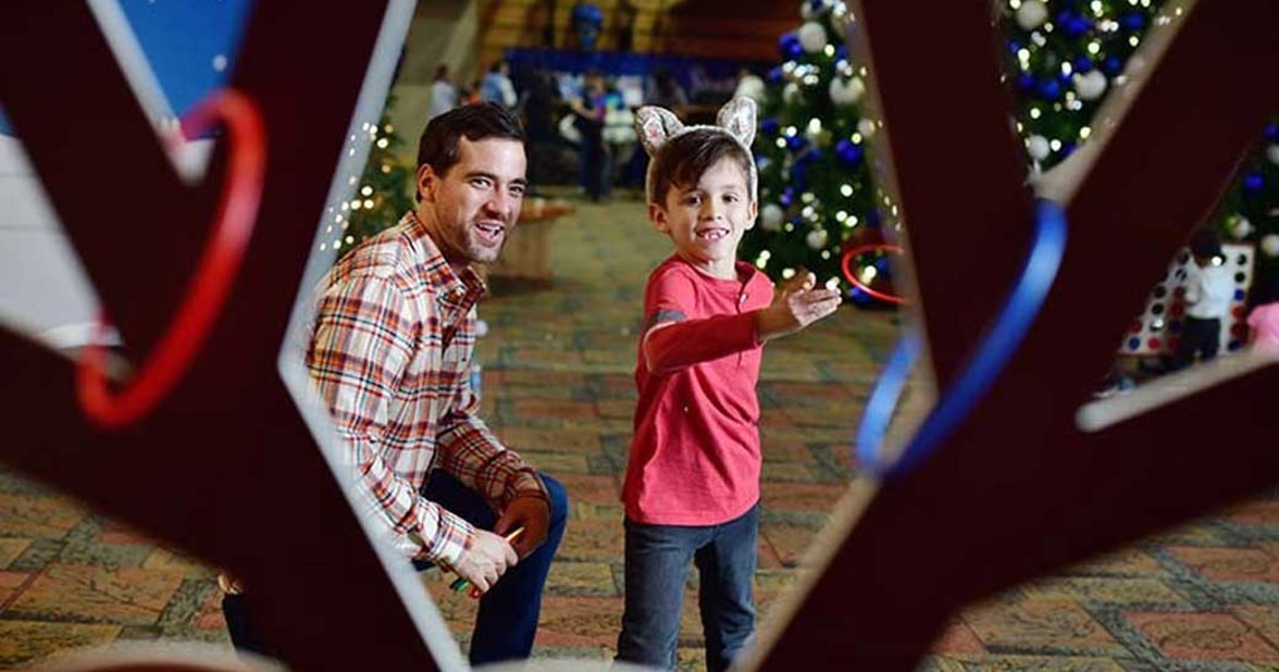 father and son playing game