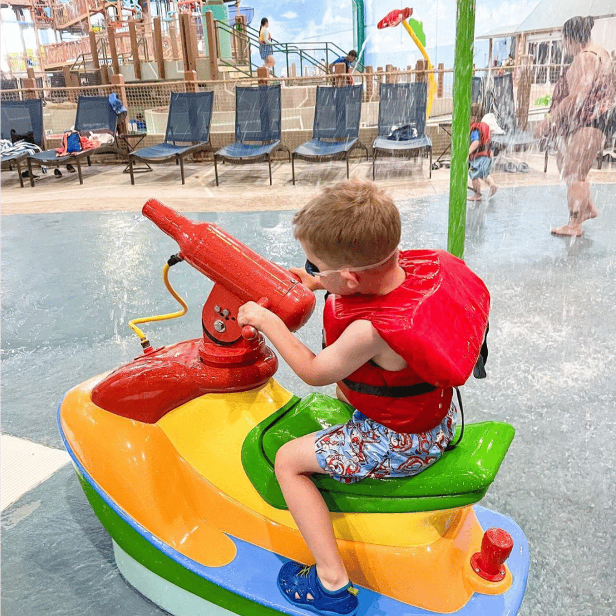 family pausing for Halloween