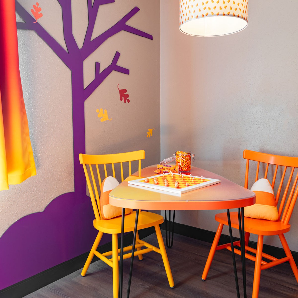 Chairs in a Candy Corn Suite