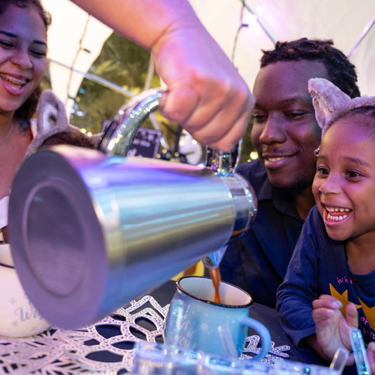 waitress serving hot chocolate