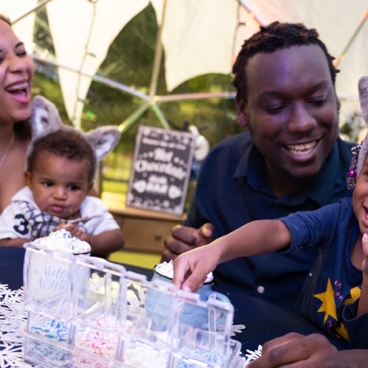 family time in the snow globe