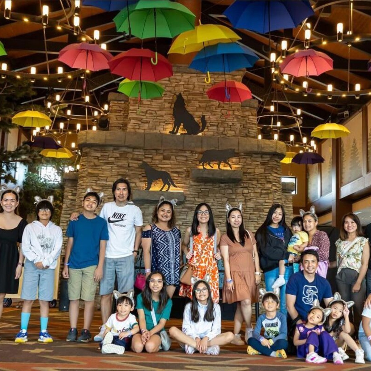 family group in the main lobby