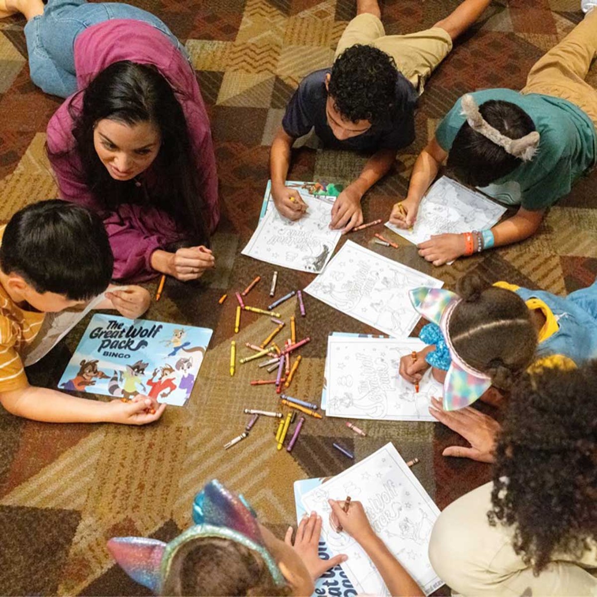 kids with coloring books