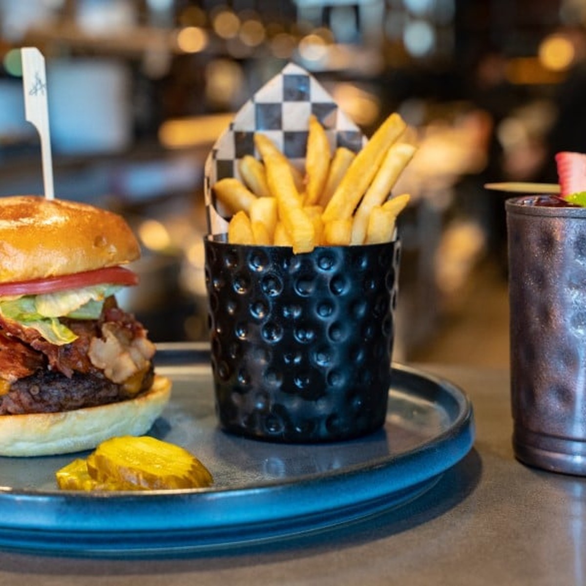 burger and fries