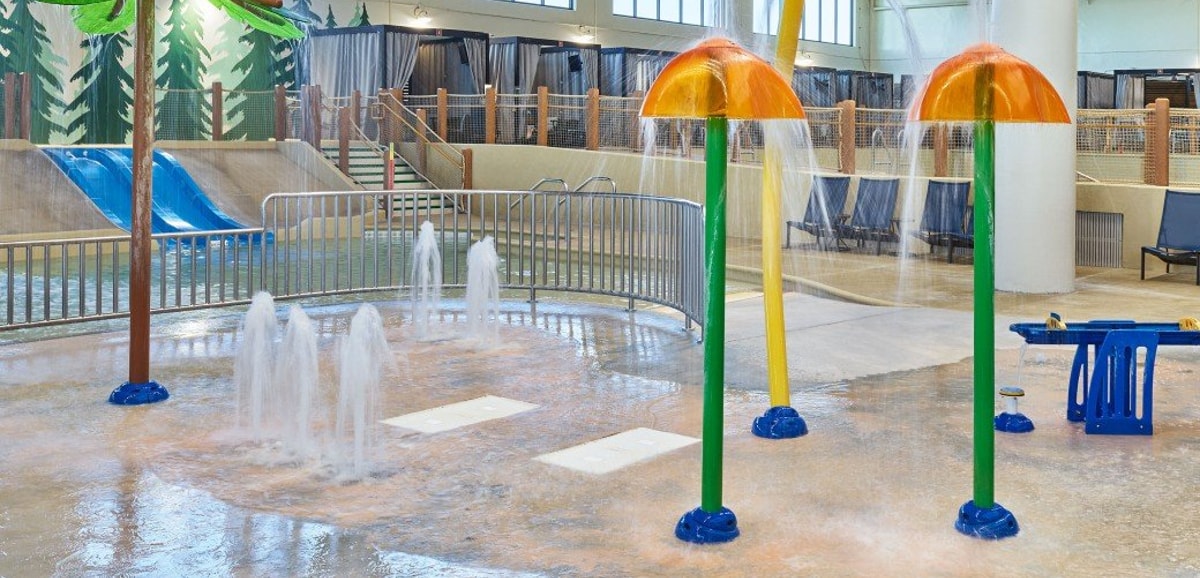 kiddie pool and slides view