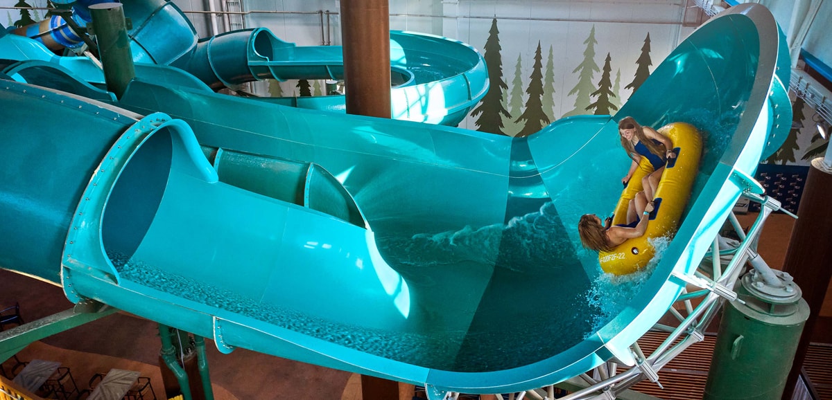 Guests enjoying a tube ride at slidewinder