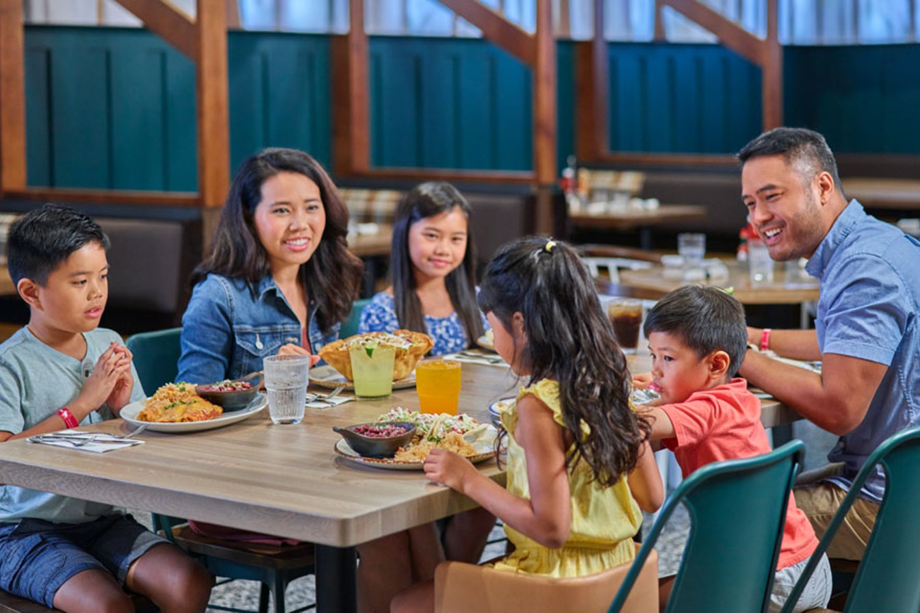family having dinner