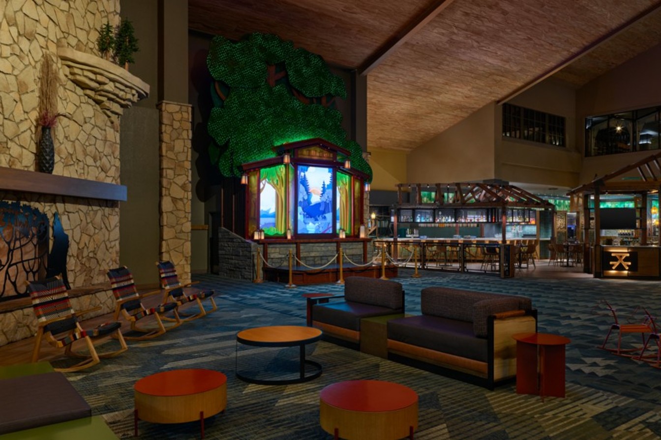 Lobby of Grapevine Great Wolf Lodge