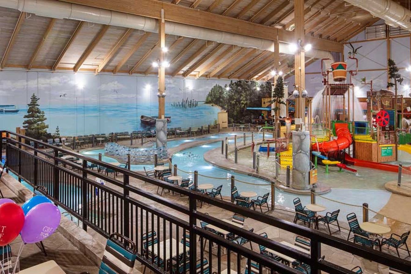 pool area  at waterpark in new england