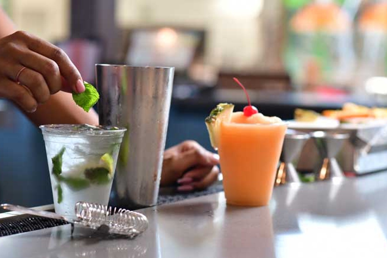 barman serving cocktails